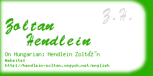 zoltan hendlein business card